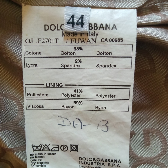 DOLCE AND GABBANA LADIES GRAY VELOUR BLAZER - Picture 16 of 16